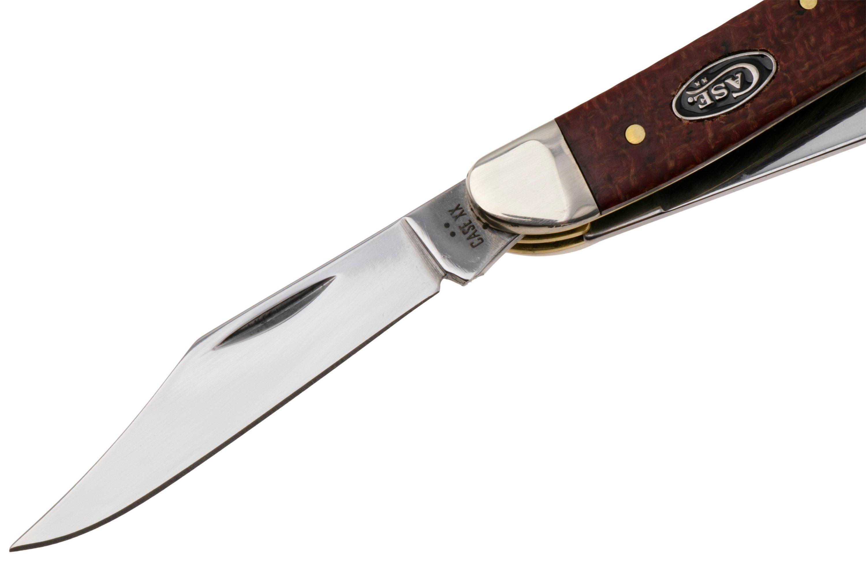 Case Medium Stockman Smooth Dark Red Burlap Micarta, 12272, 103087 CS ...