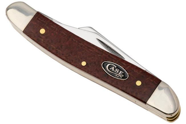 Afbeelding voor Case Medium Stockman Smooth Dark Red Burlap Micarta, 12272, 103087 CS zakmes