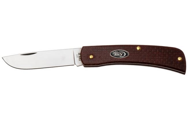 Afbeelding voor Case Sod Buster Jr, Smooth Dark Red Burlap Micarta, 12273, 10137 CS zakmes