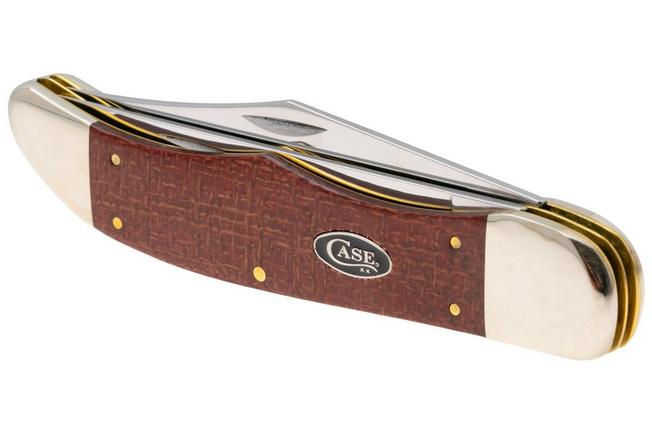 Afbeelding voor Case Folding Hunter, Smooth Dark Red Burlap Micarta, 12274, 10265 CS zakmes
