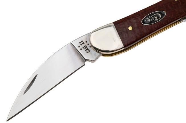 Afbeelding voor Case Seahorse Whittler Smooth Dark Red Burlap Micarta, 12276, 10355WH CS zakmes