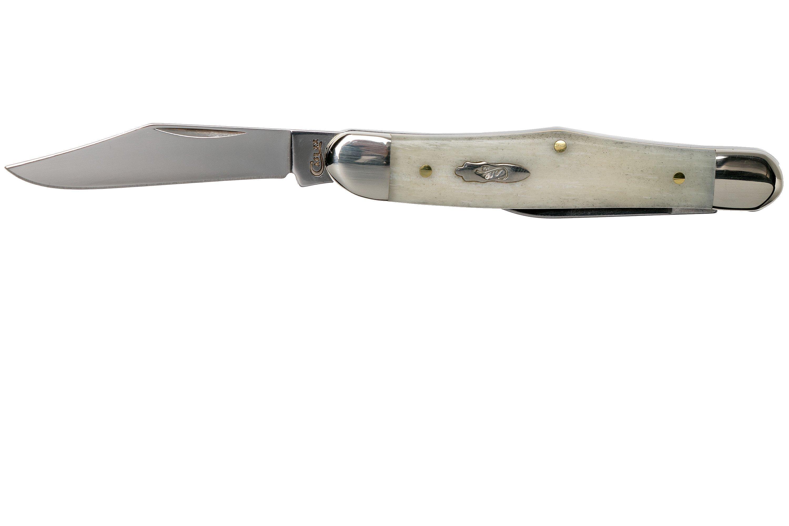 Case Half Whittler Smooth Natural Bone, 13052, 6208 SS pocket knife