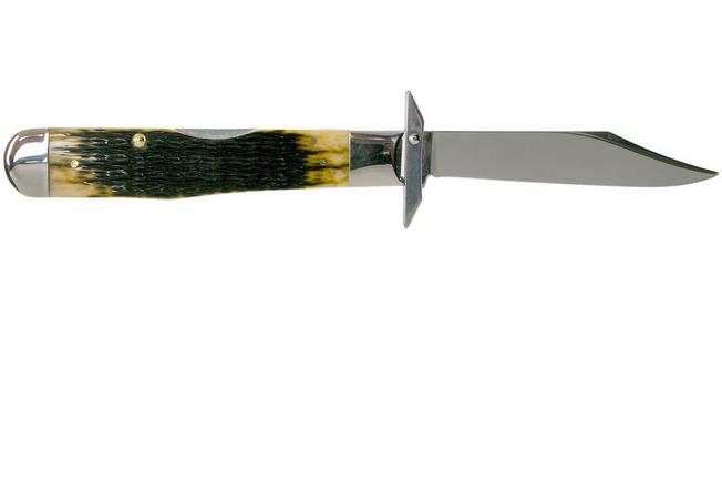Image for Case Cheetah Olive Green Bone, Russell Jig, 13285, 6111 1/2L SS pocket knife