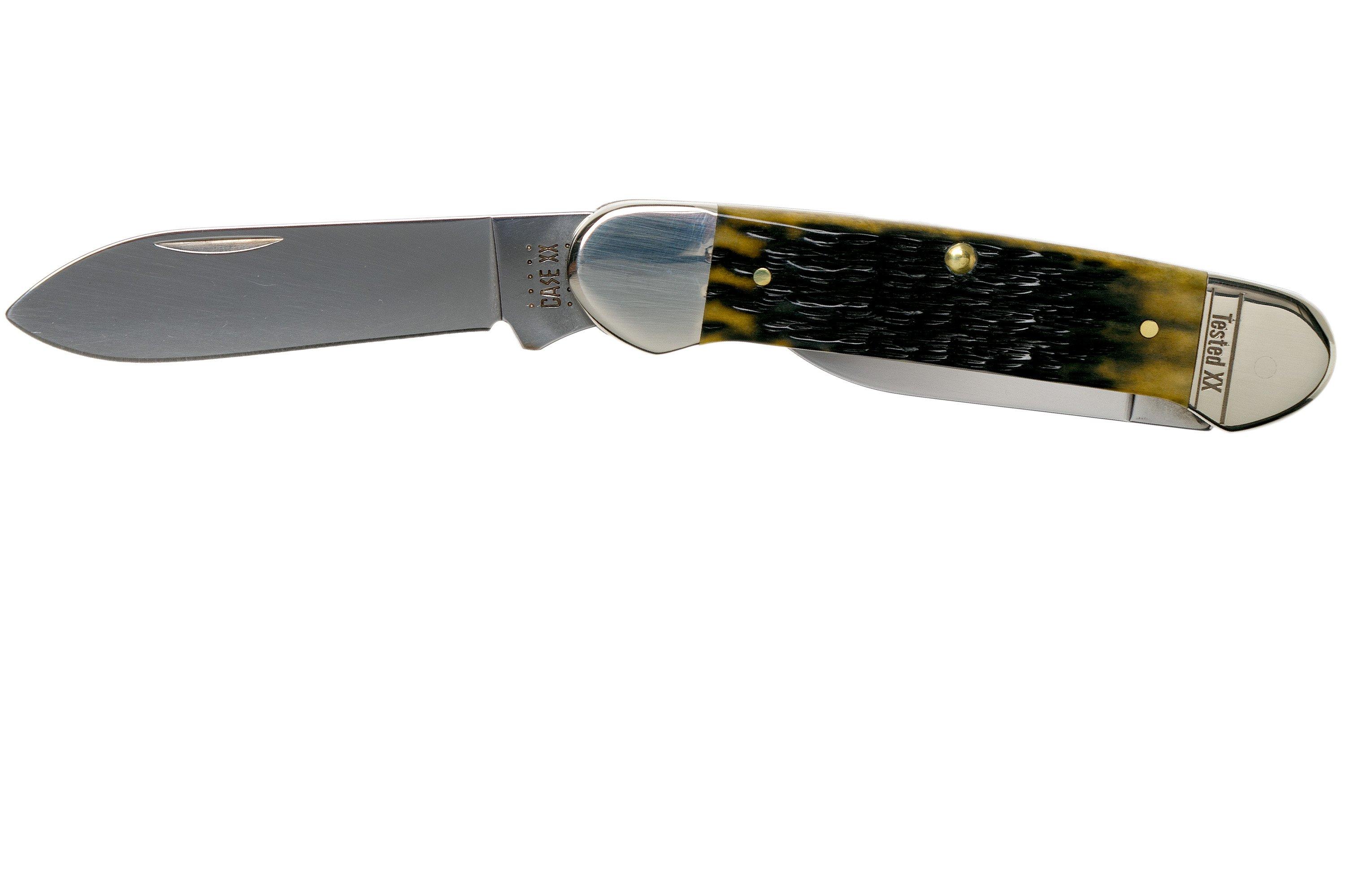 Case Canoe Olive Green Bone, Russell Jig, 13286, 62131 SS pocket knife