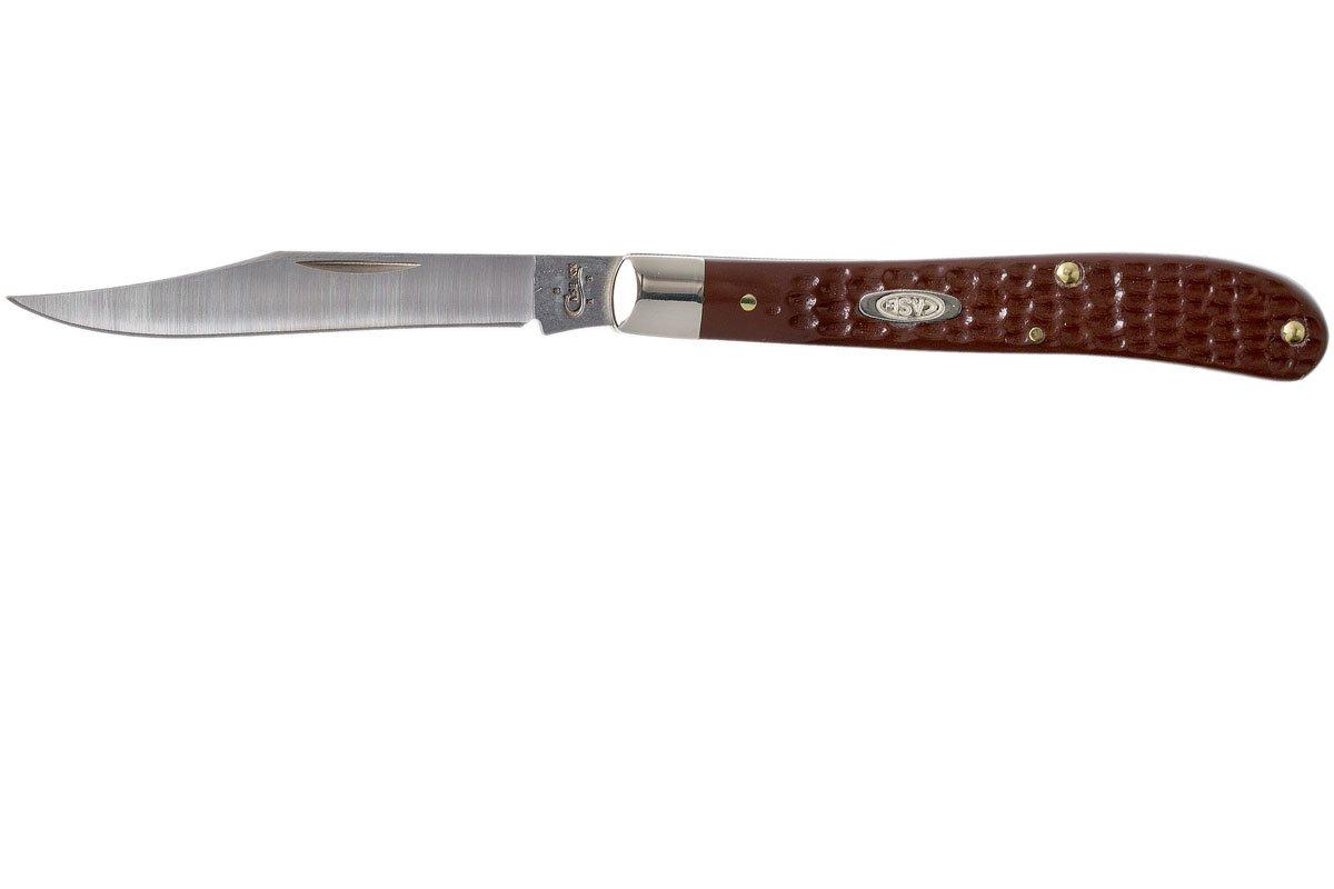 Case Slimline Trapper Brown Synthetic, 00135, 31048 SS pocket knife ...