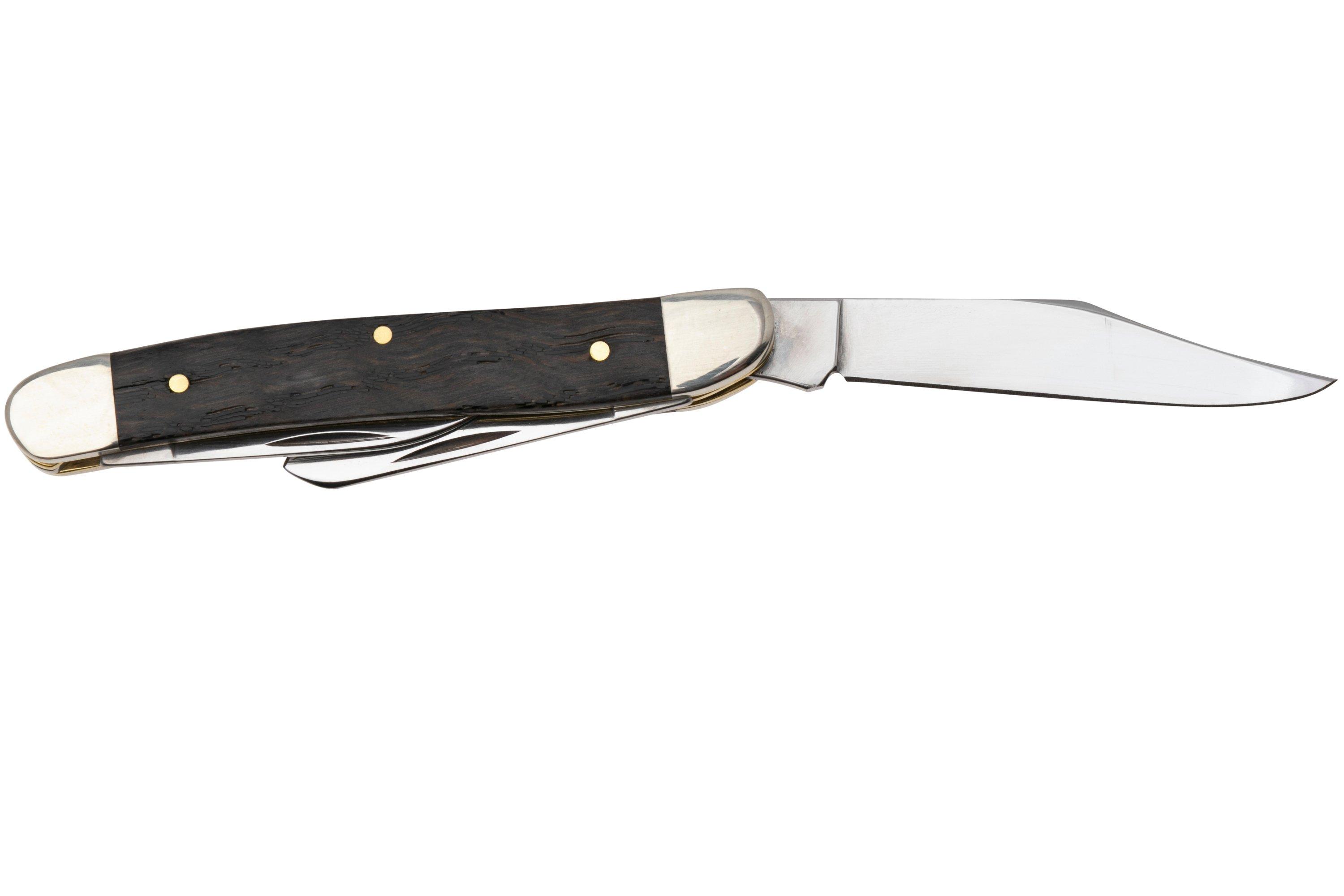 Case Medium Stockman 14001 Smooth Black Curly Oak Wood 73087 Stainless ...