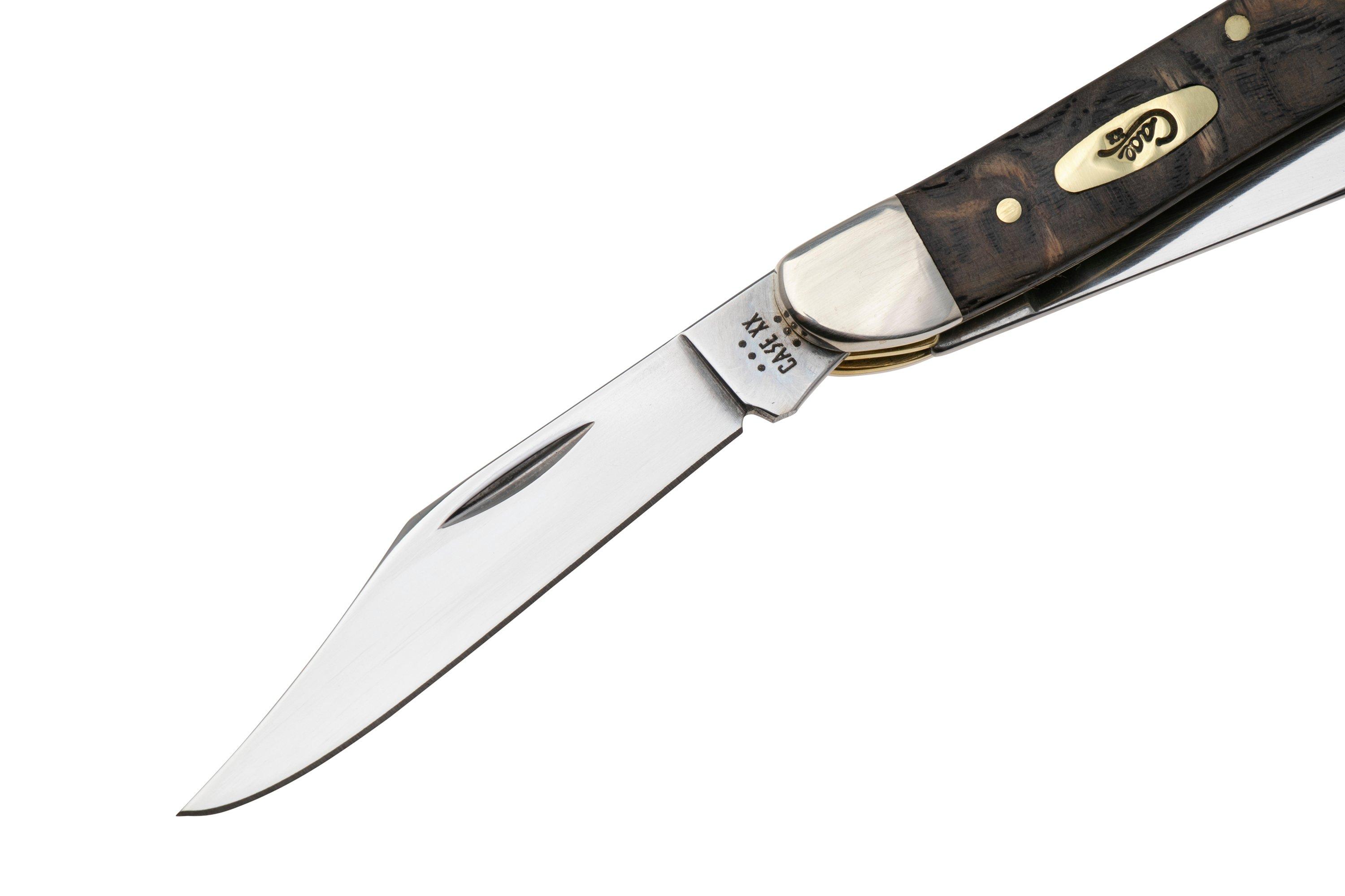 Case Medium Stockman 14001 Smooth Black Curly Oak Wood 73087 SS, zakmes ...
