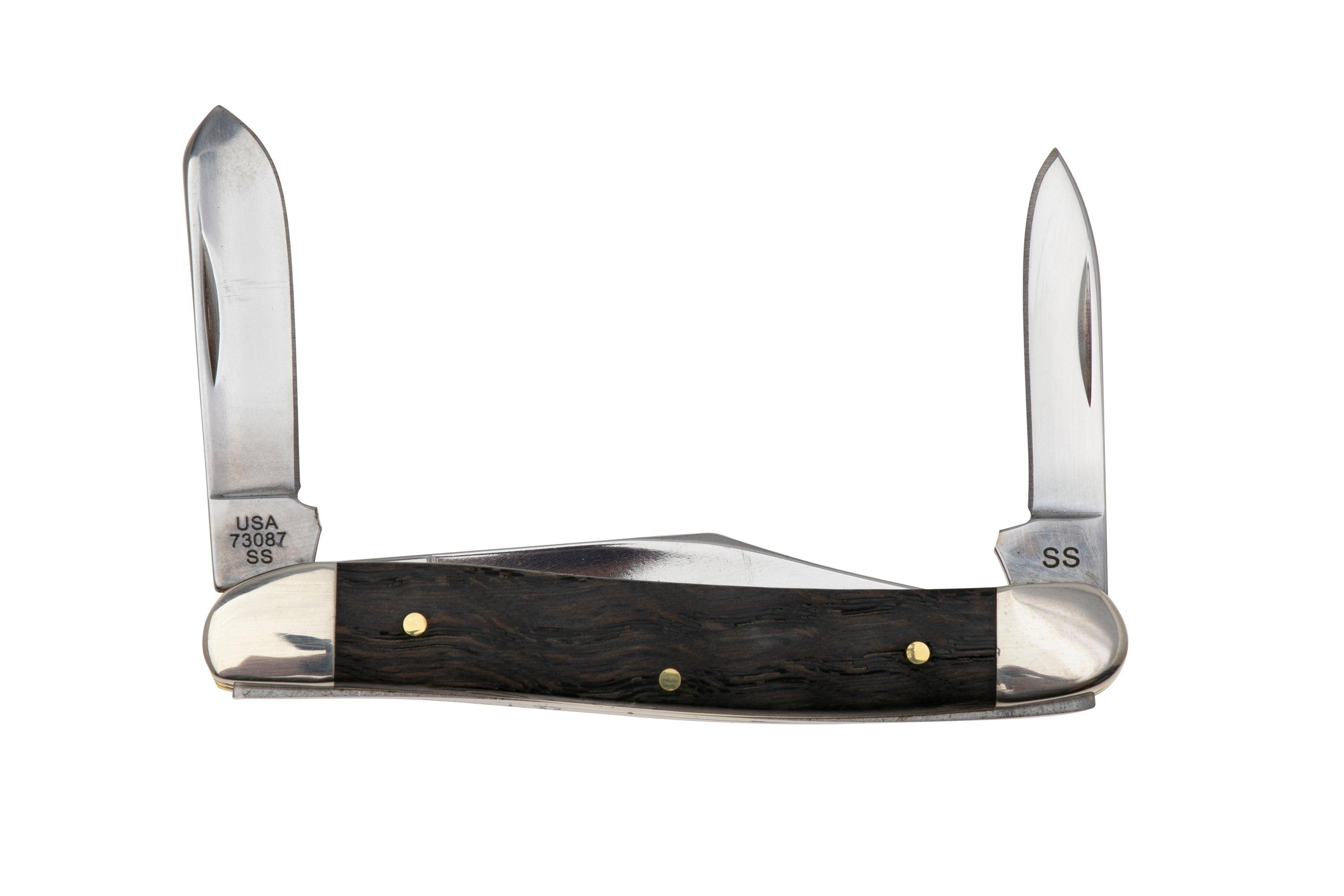 Case Medium Stockman 14001 Smooth Black Curly Oak Wood 73087 SS, pocket ...
