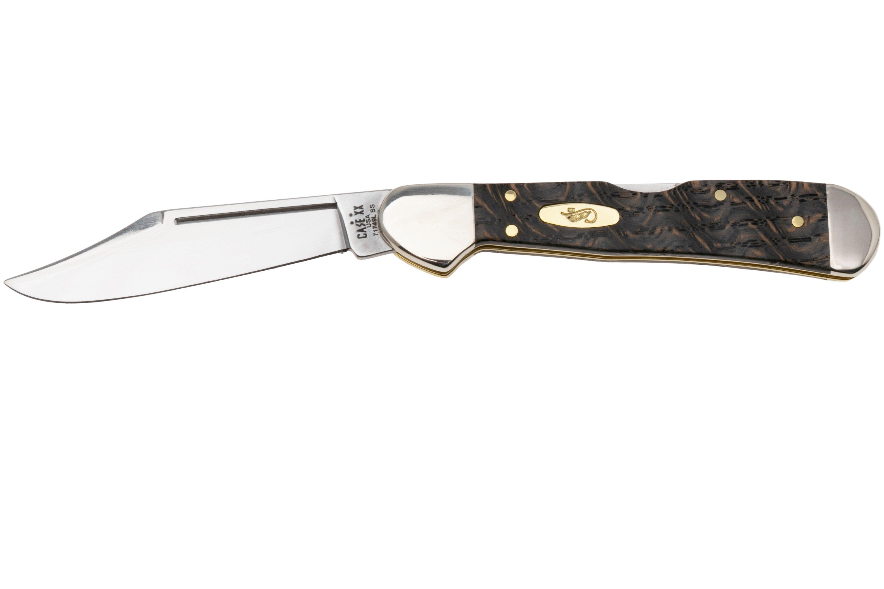 Case Mini CopperLock Black Curly Oak Wood, 14010, 71749L SS