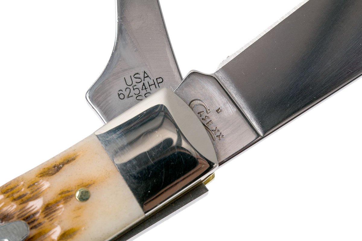 Case Equestrian Amber Jigged Bone, 00144, 6254HP SS pocket knife