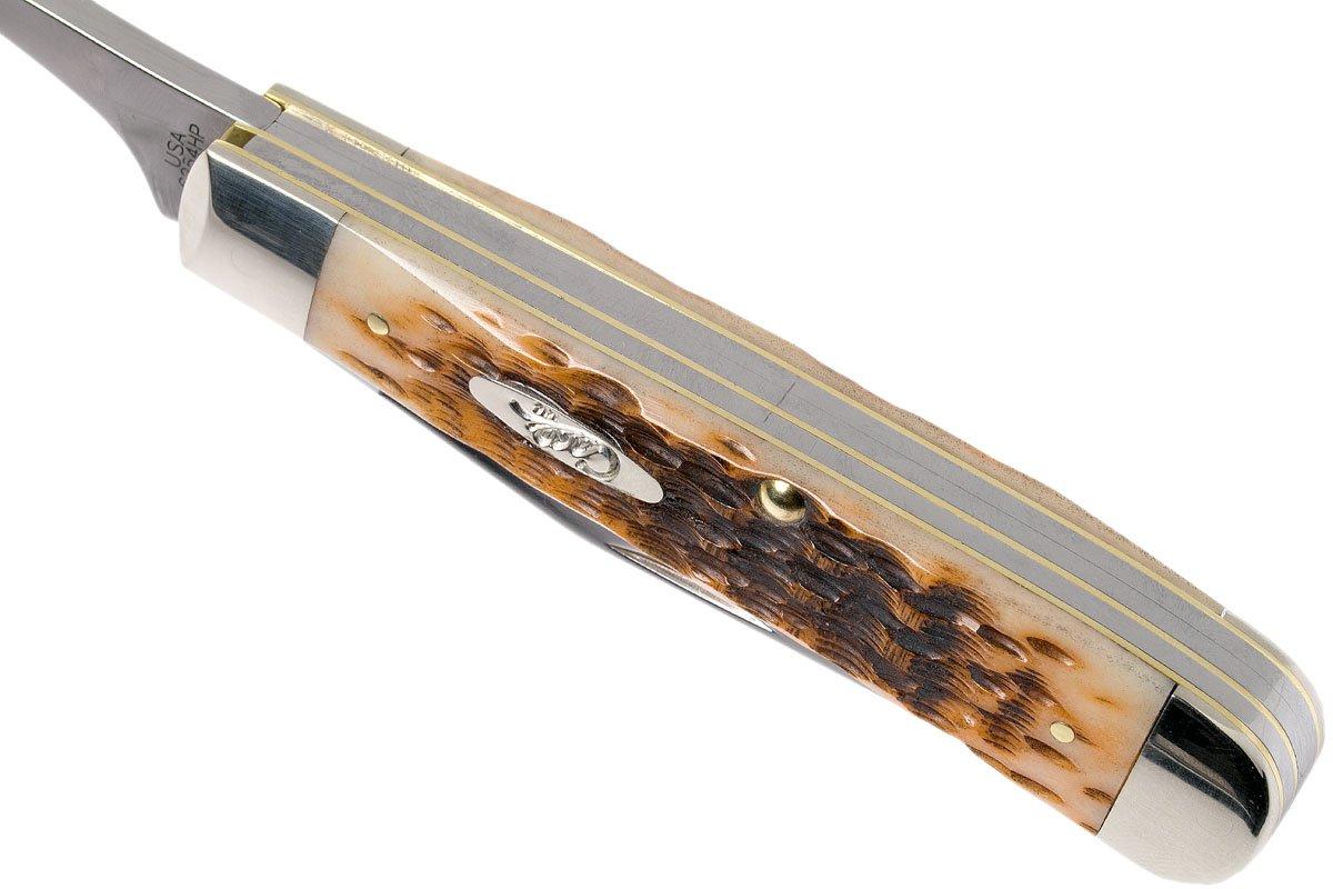 Case Equestrian Amber Jigged Bone, 00144, 6254HP SS pocket knife