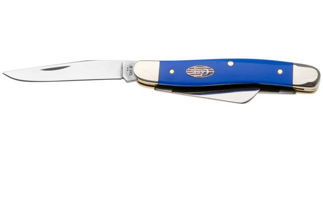 Obraz dla Nóż składany Case Medium Stockman 16402, Smooth Royal Blue Synthetic, 4318 SS