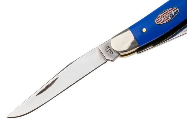 Obraz dla Nóż składany Case Medium Stockman 16402, Smooth Royal Blue Synthetic, 4318 SS