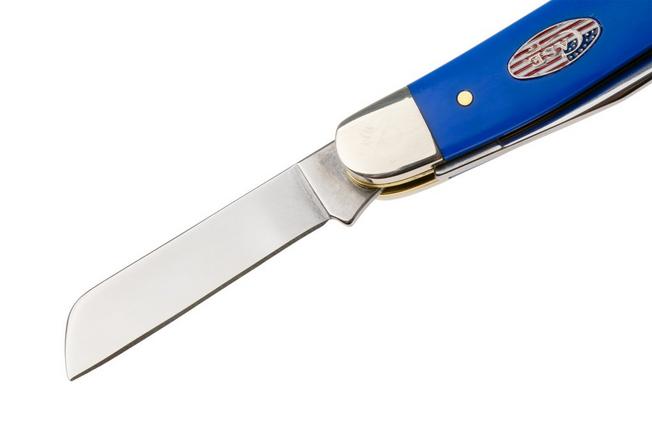 Obraz dla Nóż składany Case Medium Stockman 16402, Smooth Royal Blue Synthetic, 4318 SS