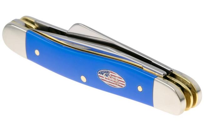 Obraz dla Nóż składany Case Medium Stockman 16402, Smooth Royal Blue Synthetic, 4318 SS