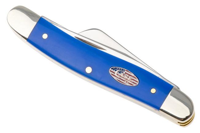 Obraz dla Nóż składany Case Medium Stockman 16402, Smooth Royal Blue Synthetic, 4318 SS