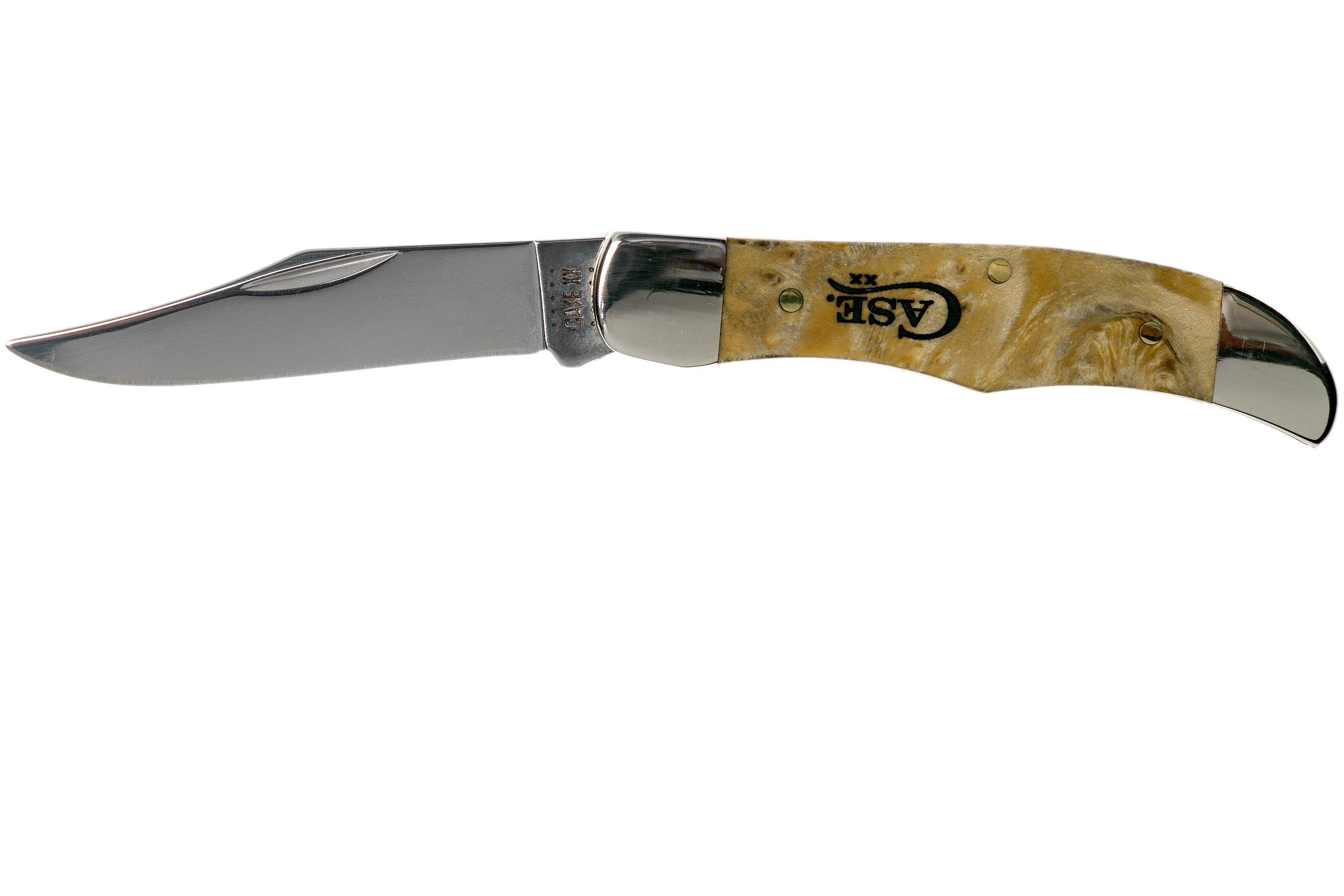 Case Knives Pocket Hunter Natural Box Elder Burl, 16566, 71165 SS
