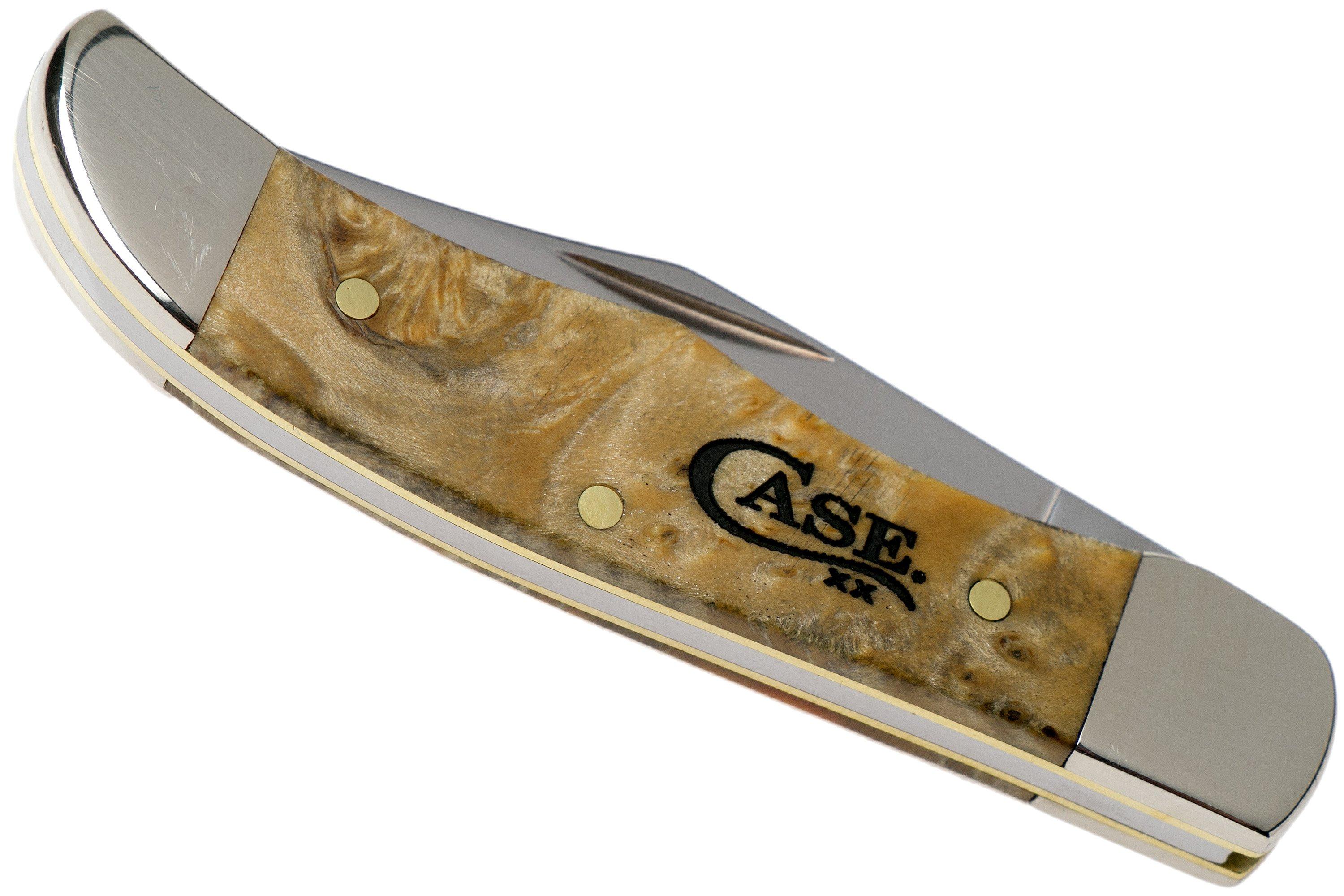 Case Knives Pocket Hunter Natural Box Elder Burl, 16566, 71165 SS