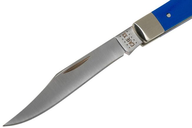 Case Smooth Blue G10 Slimline Trapper Pocket Knife 4.13 Closed (101048 SS)  - KnifeCenter - 16746