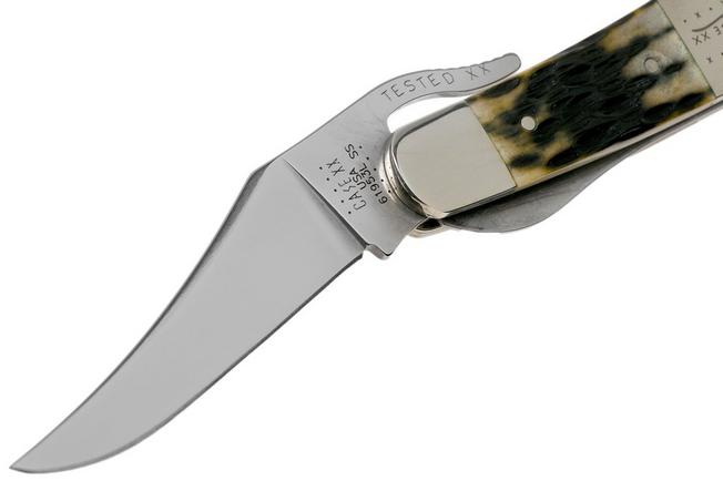 Case Russlock, Tang Stamp Series, Peach Seed Jig, Olive