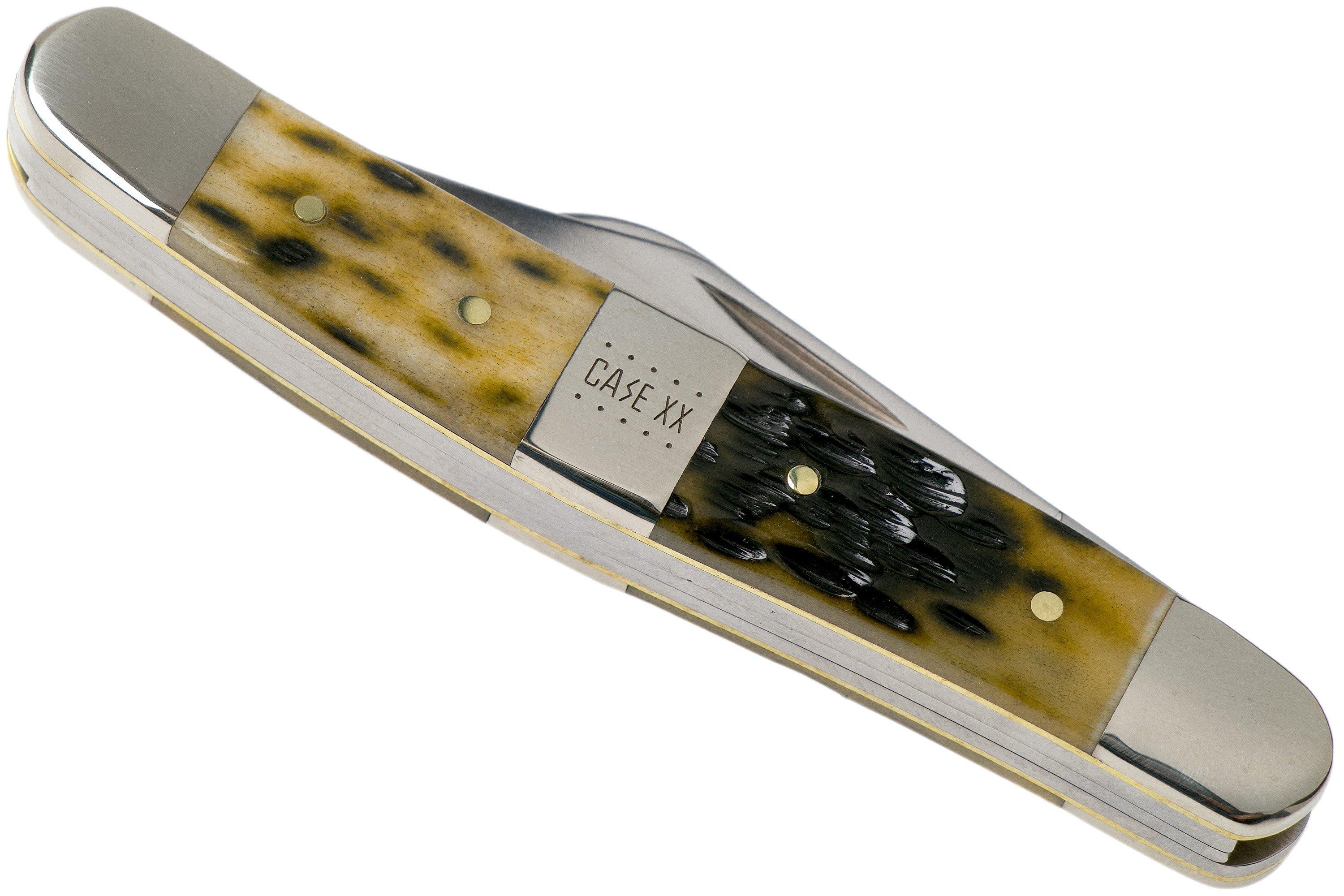 Case Stockman, Tang Stamp Series, Peach Seed Jig, Olive Green Bone