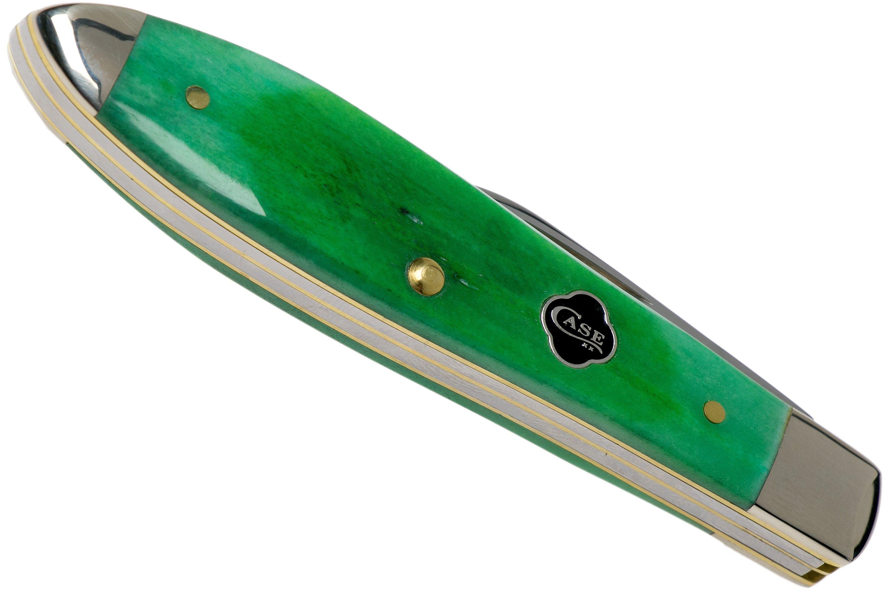 Case Tear Drop Clover Green Bone, Sawcut Jig, 23215, TB62028