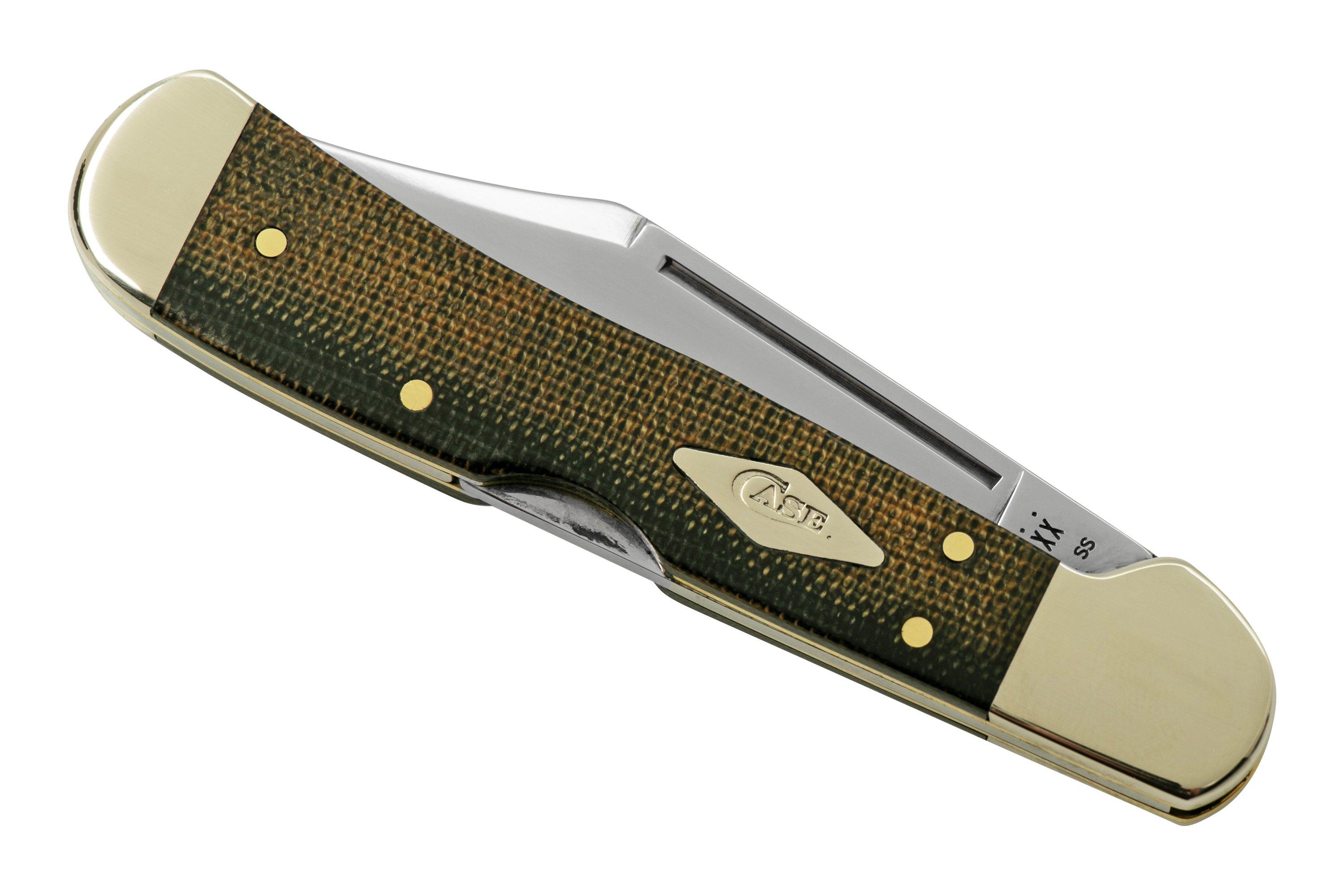 Case Mini Copperlock Green And Black Micarta Zakmes Voordelig