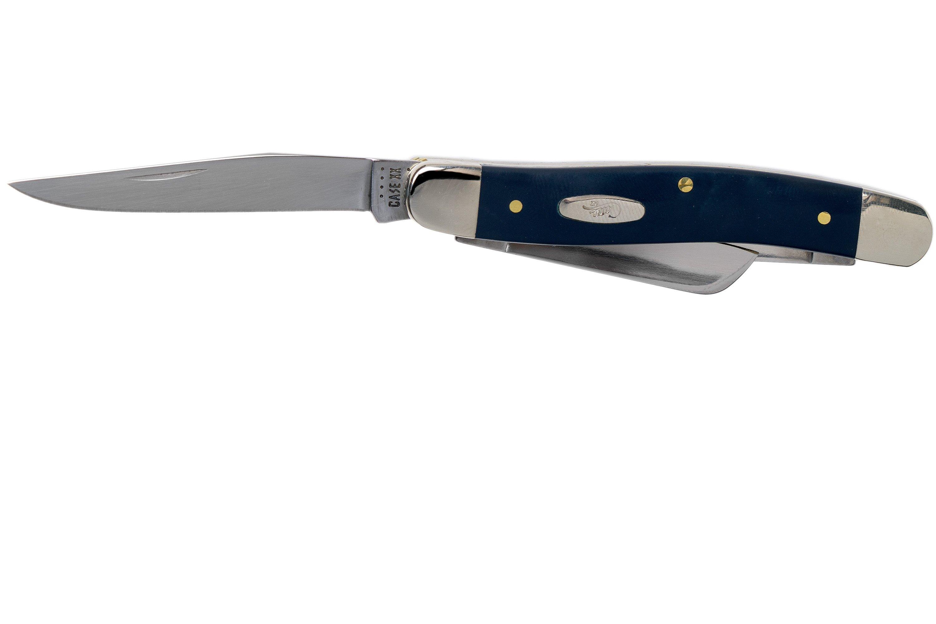 Case Medium Stockman Navy Blue Synthetic, 23612, 4318 SS pocket knife