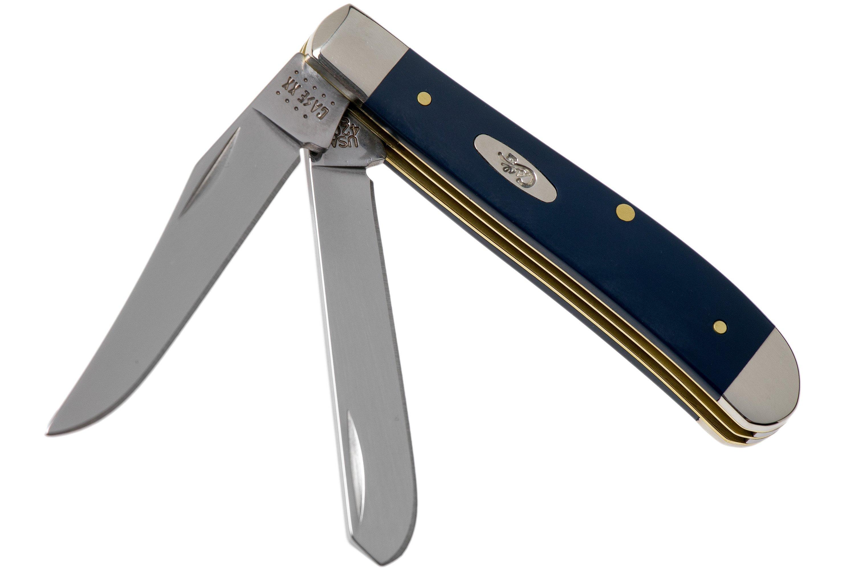 Case Mini Trapper Navy Blue Synthetic, 23613, 4207 SS pocket knife