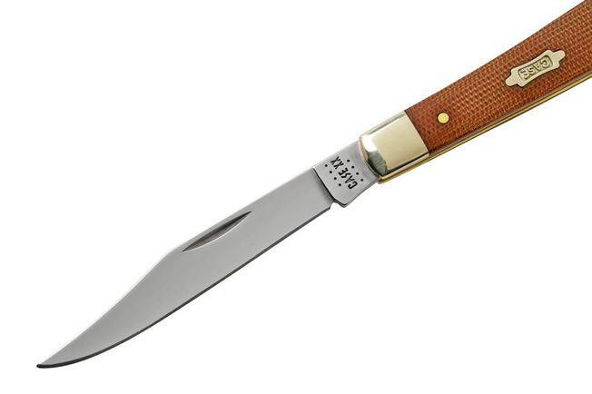 Case Slimline Trapper Smooth Brown Maple Burl Wood Slip Joint Knife for Sale