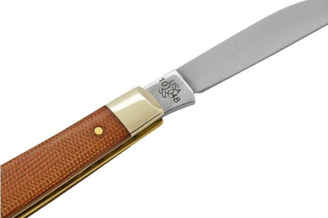 Case Slimline Trapper, Smooth Natural Canvas Micarta, 23691, 101048 SS,  pocket knife