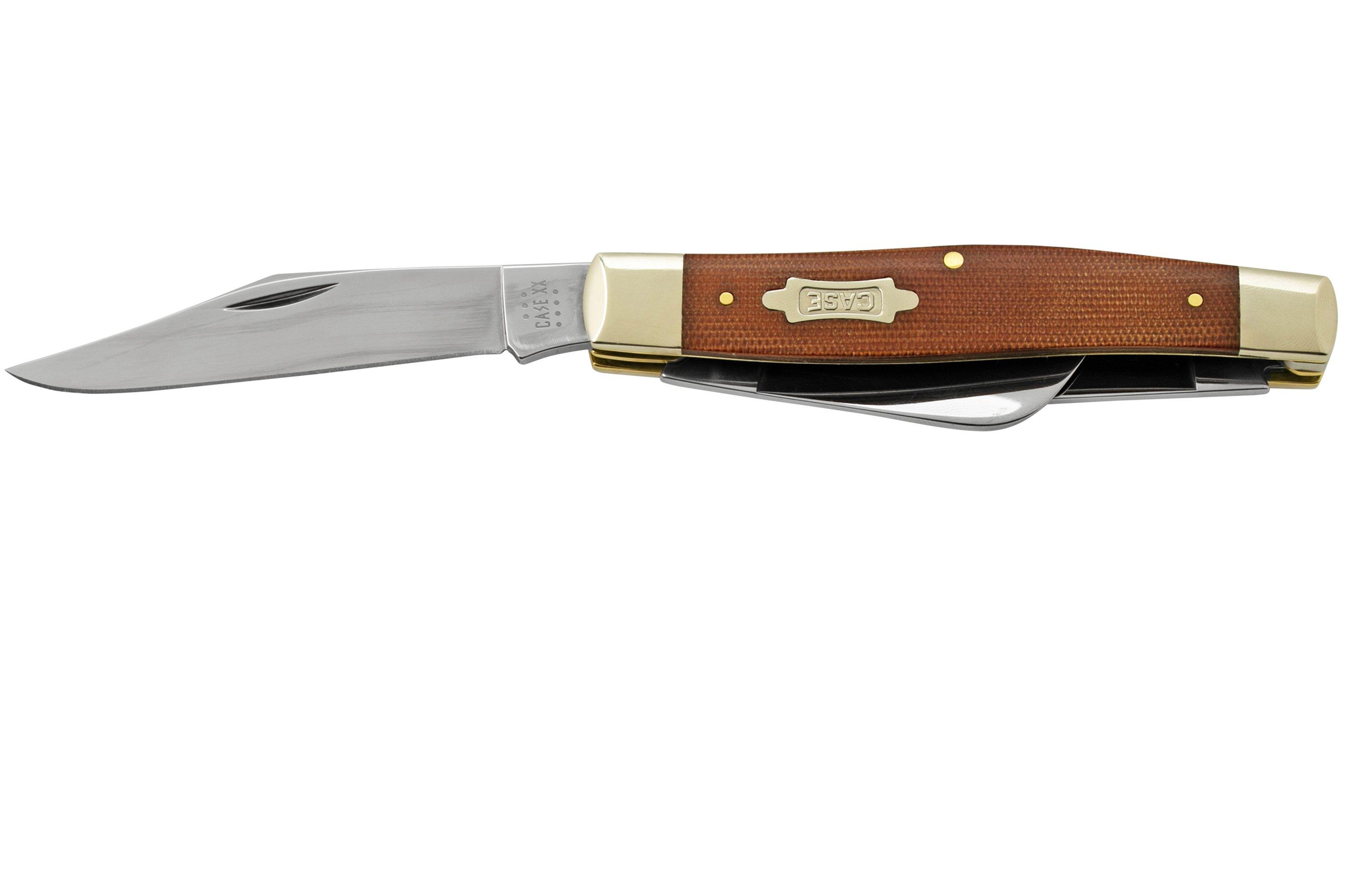 Case Large Stockman Worked Bolsters Smooth Ebony Wood Slip Joint Folding  Knife For Sale