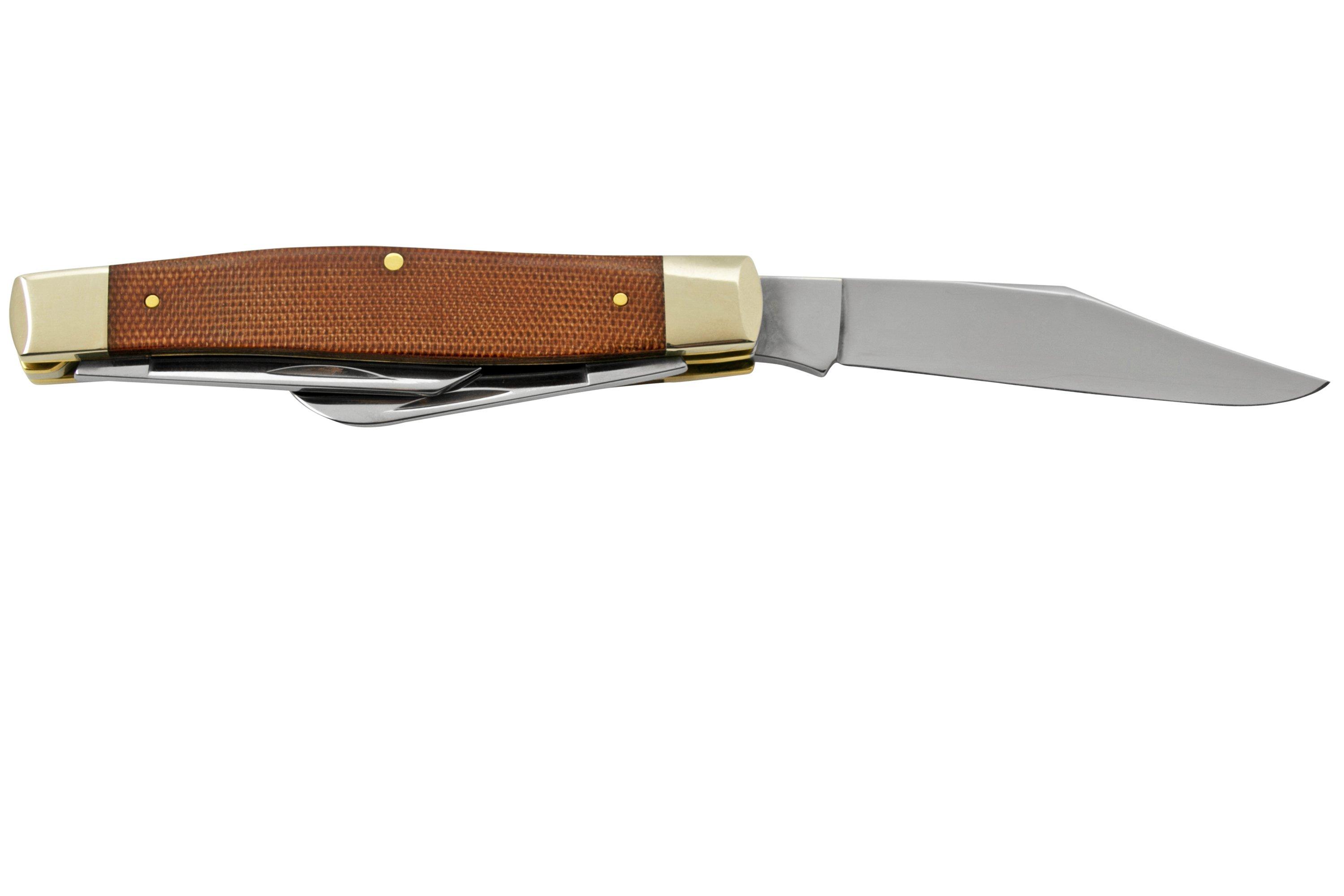 Case Large Stockman Natural Canvas Micarta, 23693, 10375 SS
