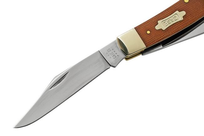 Case Knives Large Stockman Three Blades in Natural Canvas Micarta for Sale