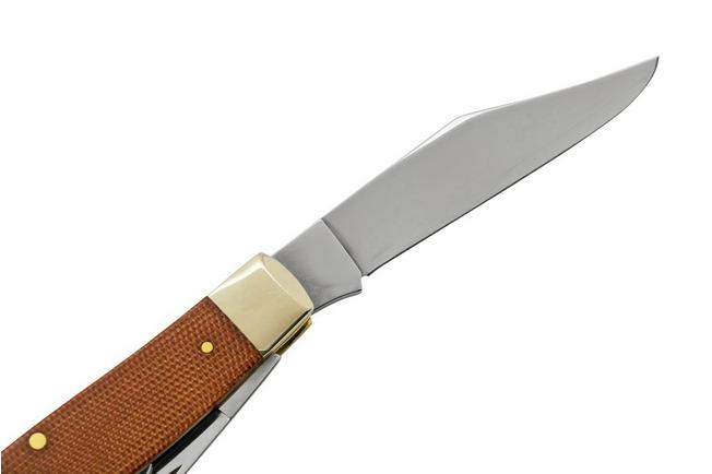 Case Knives Large Stockman Three Blades in Natural Canvas Micarta for Sale