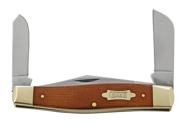 Case Knives Large Stockman Three Blades in Natural Canvas Micarta for Sale