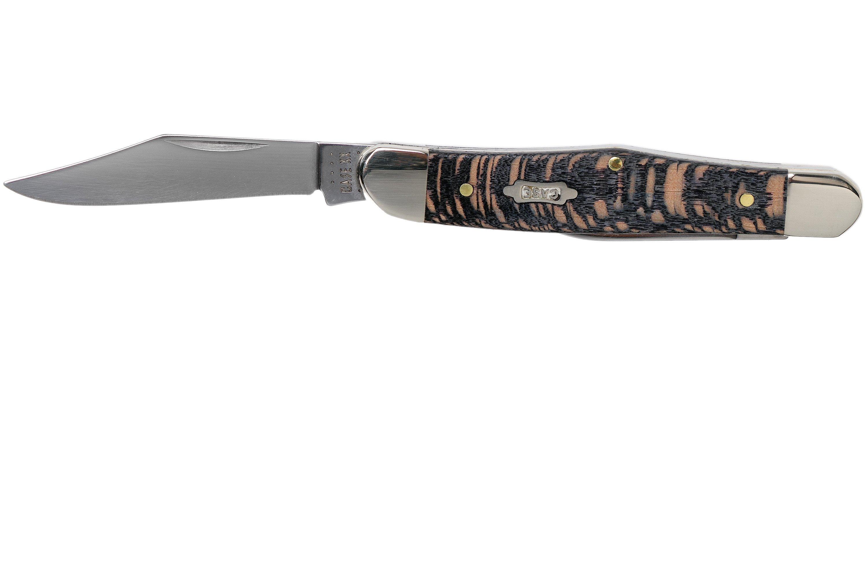 Case Half Whittler Black Sycamore Wood, 25571, 7208 SS pocket knife