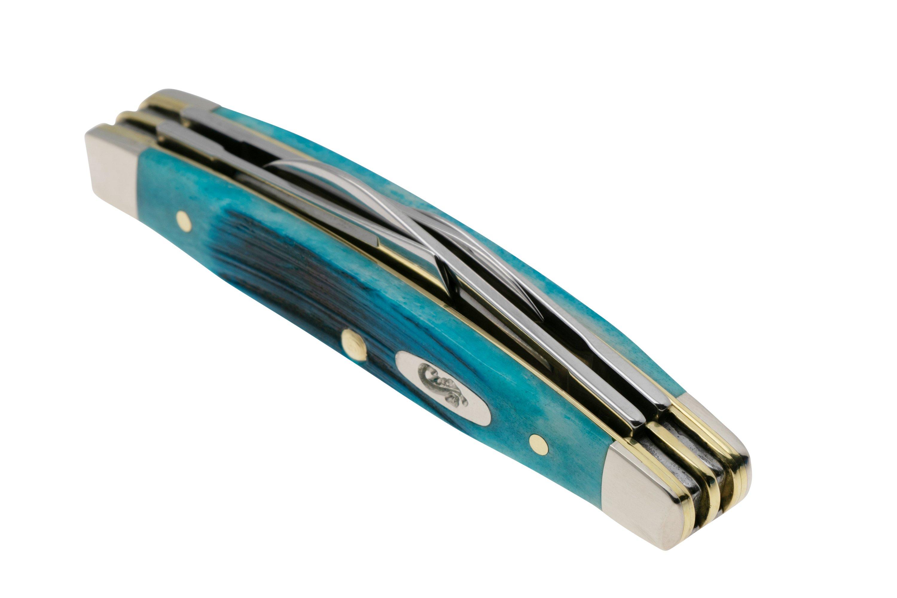 Case Small Congress 25586 Caribbean Blue Bone, Sawcut Jig 6468 SS