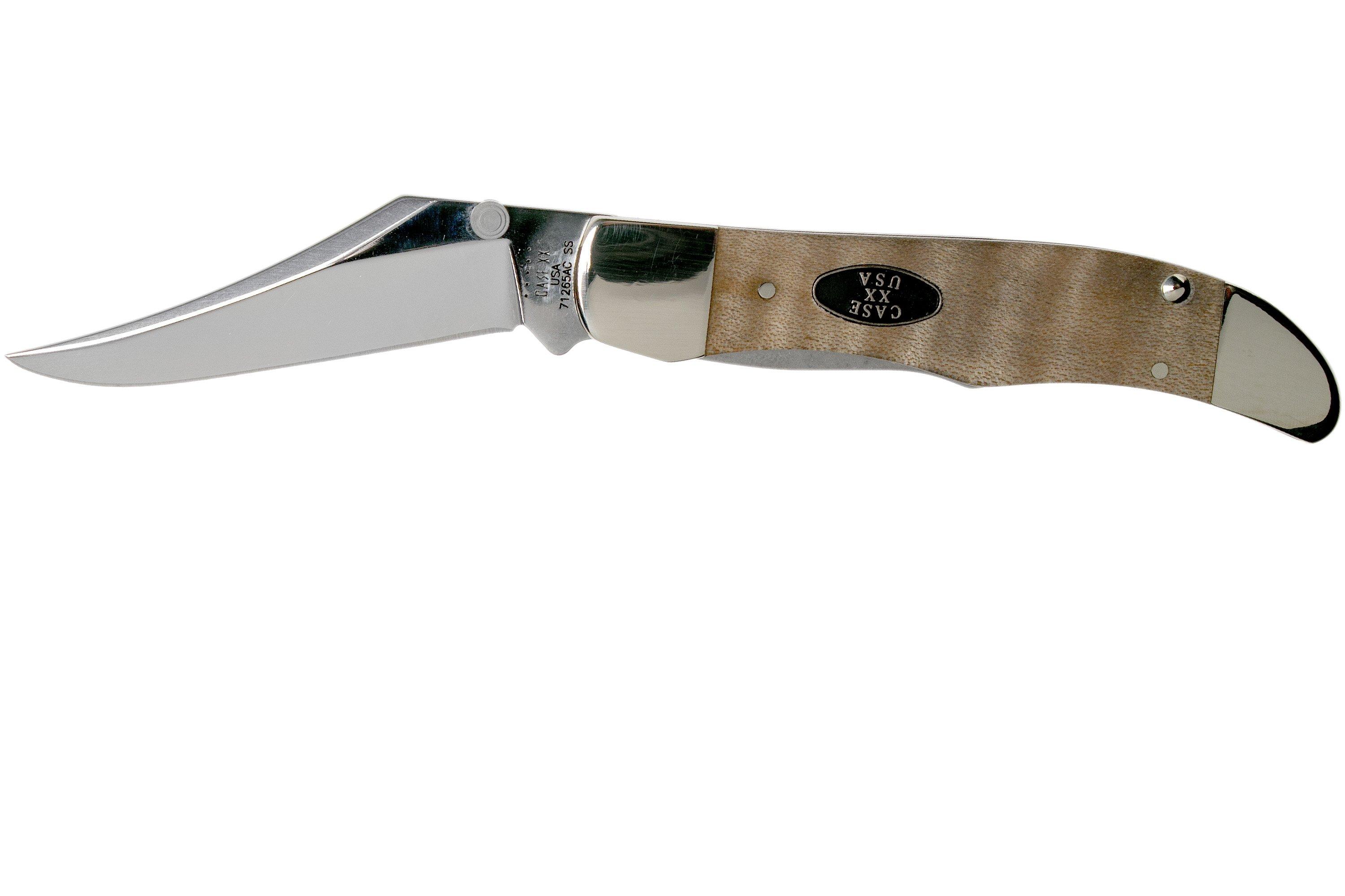 Case Kickstart Mid Folding Hunter Natural Curly Maple Smooth, 25946, 71265AC SS pocket knife