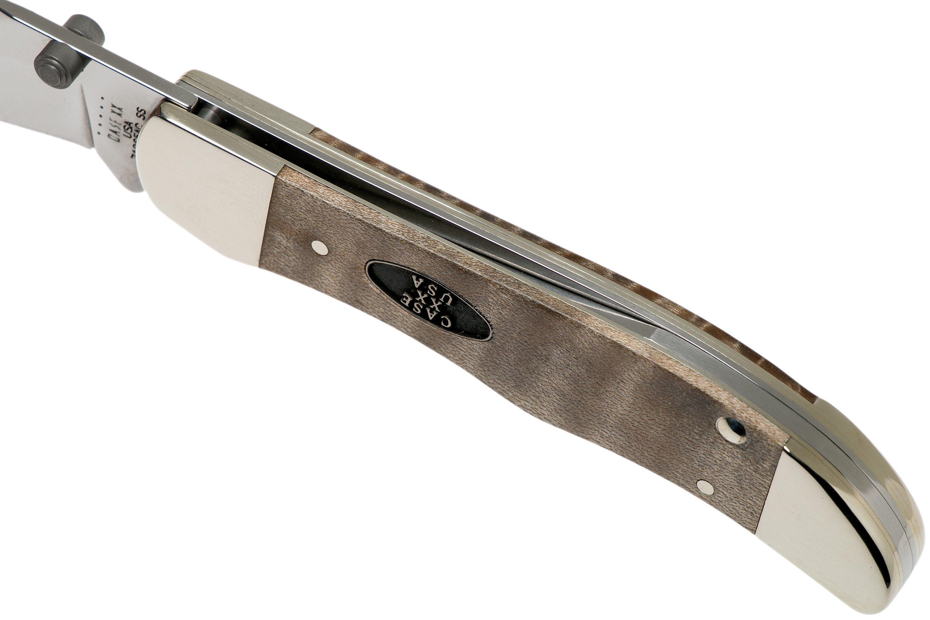 Case Kickstart Mid Folding Hunter Natural Curly Maple Smooth, 25946, 71265AC SS pocket knife