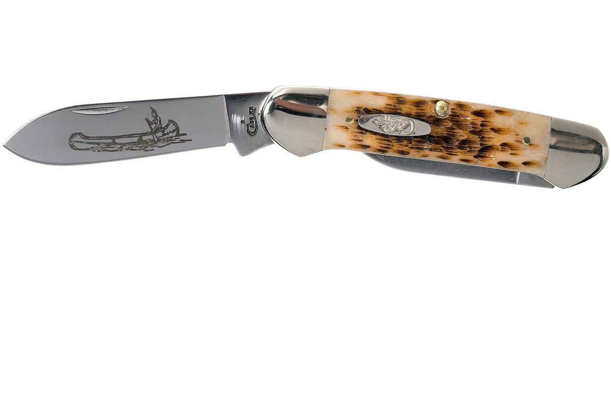 Case Canoe Amber Jigged Bone, 00263, 62131 CV pocket knife 