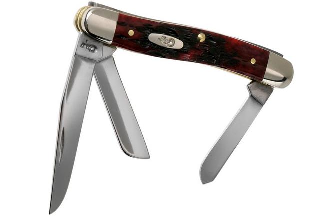 Image for Case Medium Stockman Crimson Red Peach Seed Jigged Bone, 27382, 6318 SS pocket knife