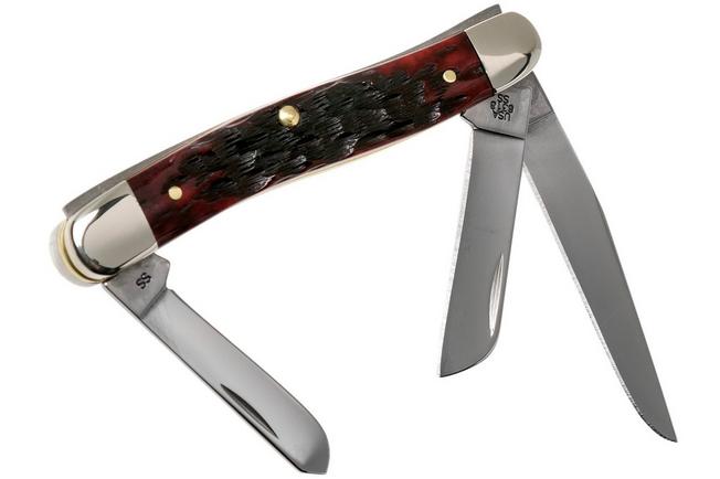 Image for Case Medium Stockman Crimson Red Peach Seed Jigged Bone, 27382, 6318 SS pocket knife