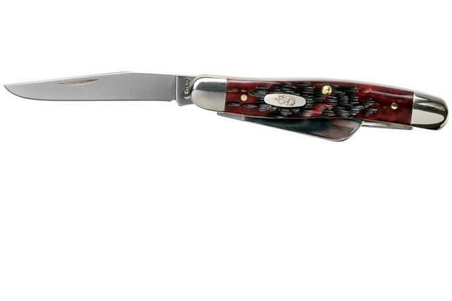 Image for Case Medium Stockman Crimson Red Peach Seed Jigged Bone, 27382, 6318 SS pocket knife