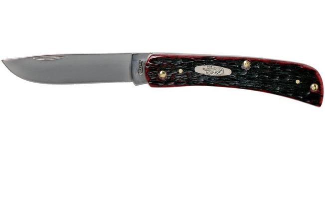 Case Sod Buster Jr Crimson Red Peach Seed Jigged Bone, 27383, 6137 SS  pocket knife