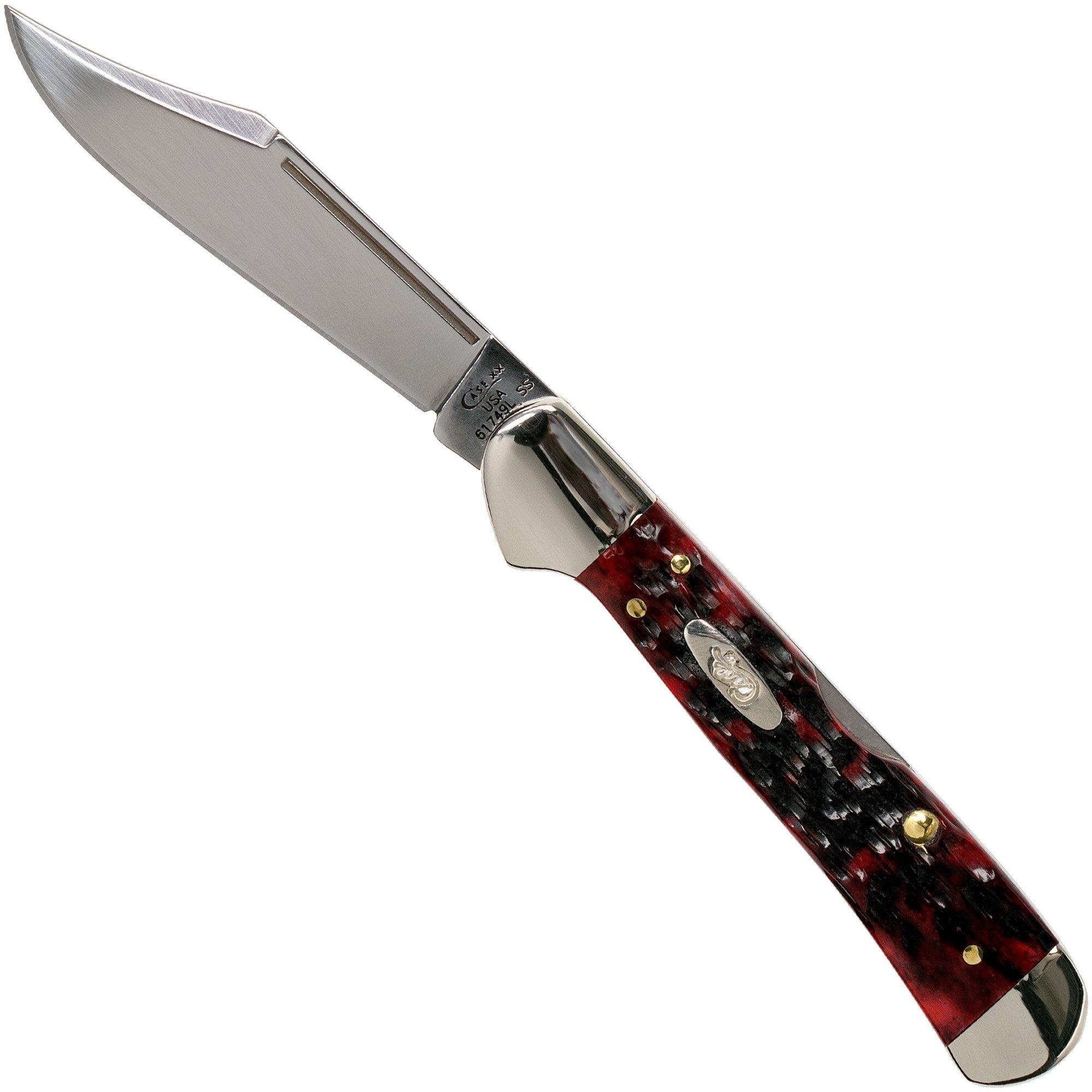  CASE XX WR Navaja de bolsillo Mini Copperlock Crimson Peach  Seed Jig Bone Artículo #27385 - (61749L SS) - Longitud cerrada: 3 5/8  pulgadas : Deportes y Actividades al Aire Libre