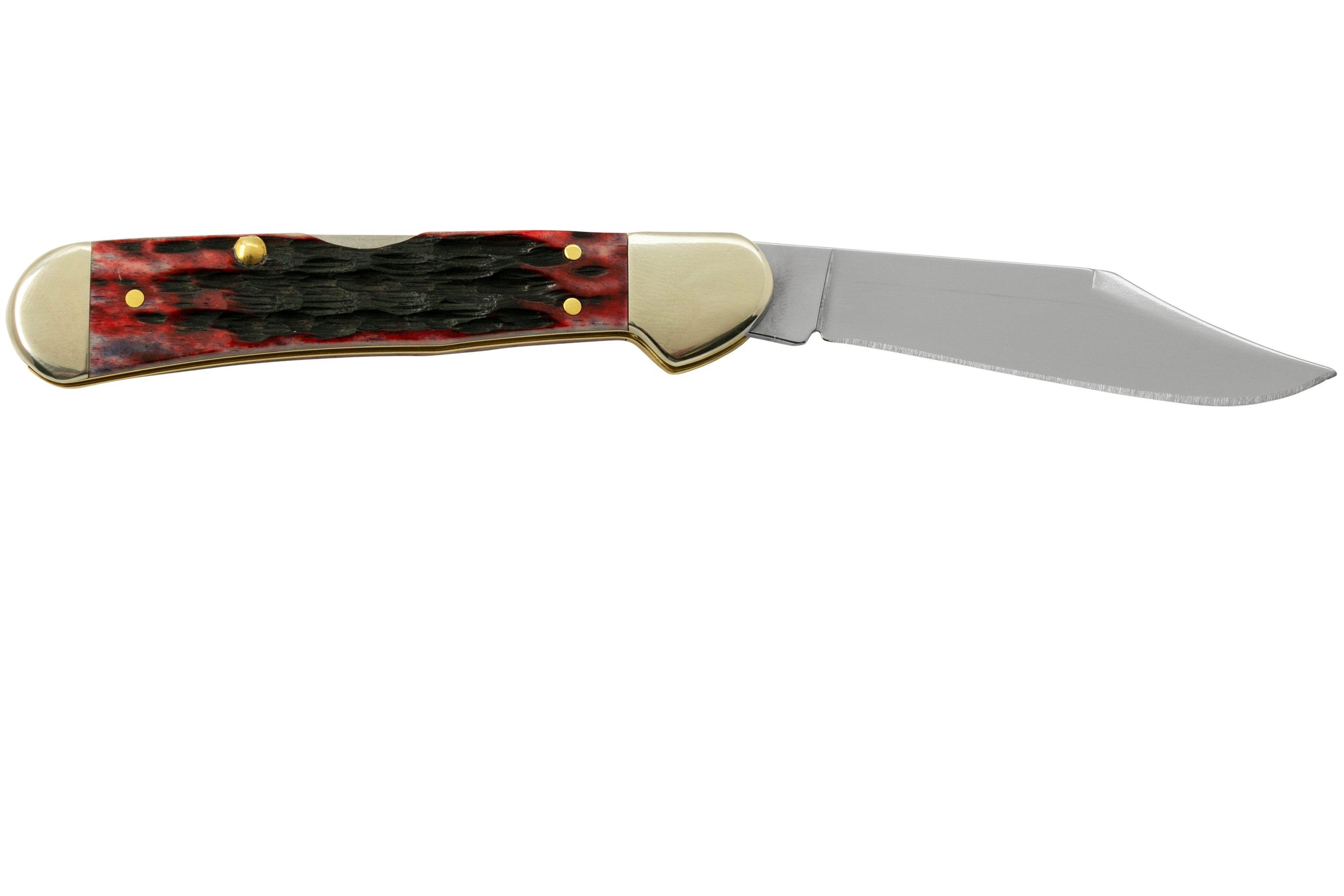 Case Mini Copperlock Crimson Red Peach Seed Jigged Bone Case Mini Copperlock Crimson Red Peach Seed Jigged Bone