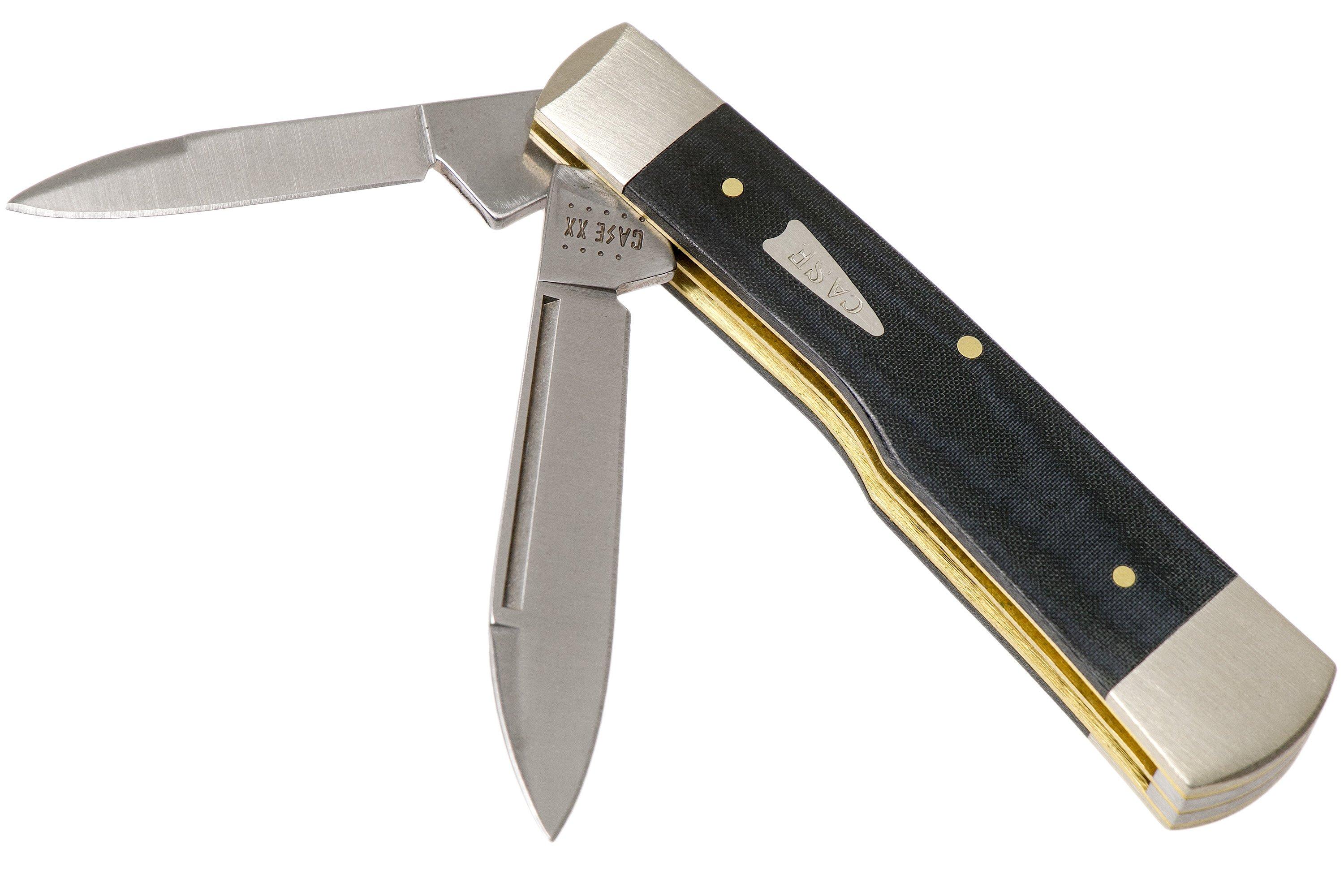 Case Gunstock Smooth Black Micarta, 27735, 102130 SS pocket knife