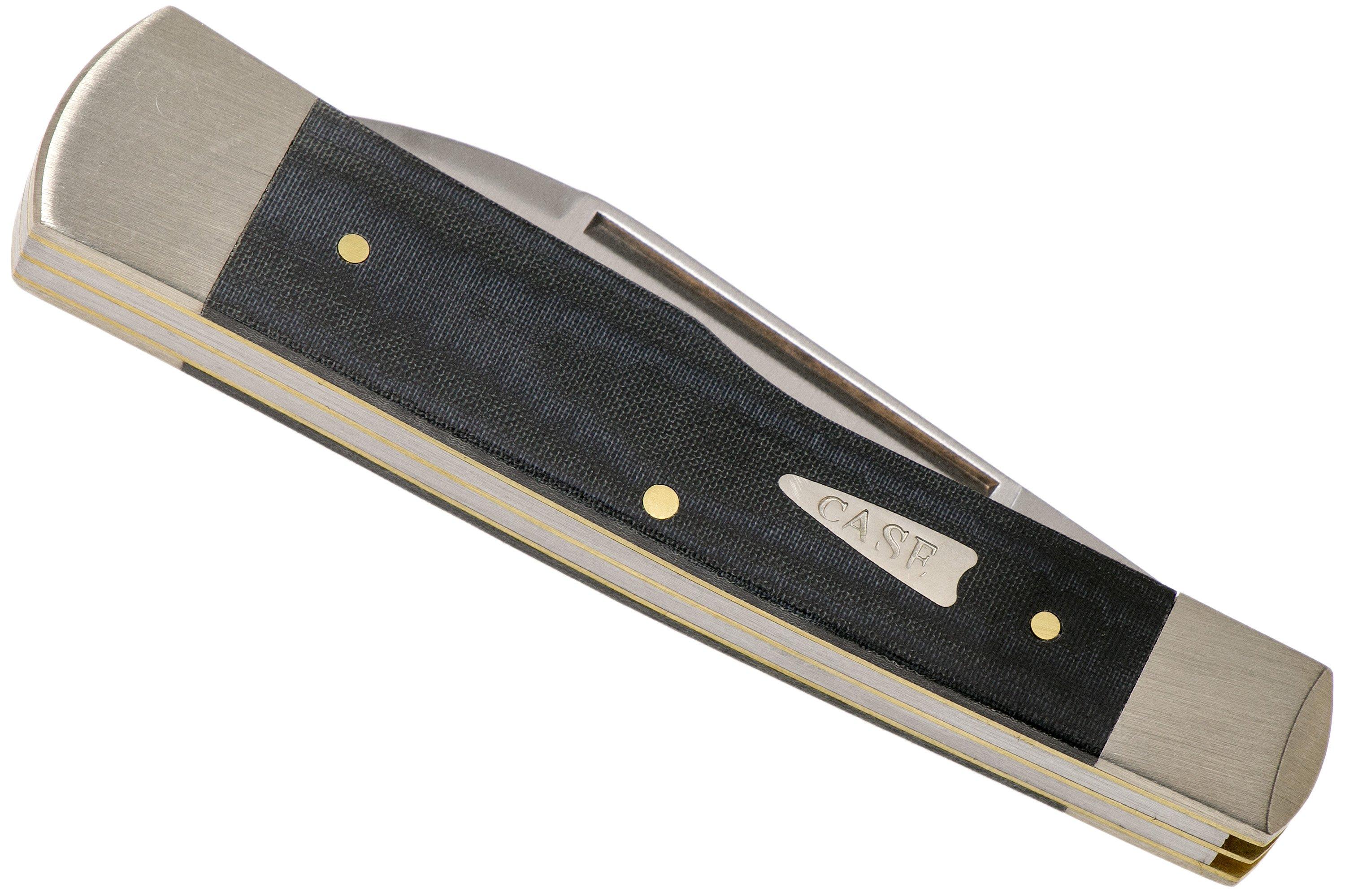 Case Gunstock Smooth Black Micarta, 27735, 102130 SS pocket knife