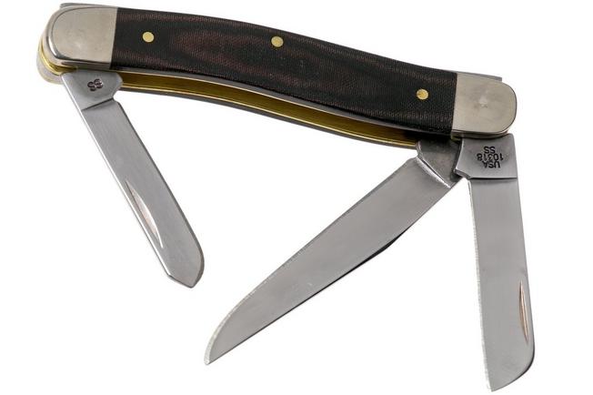 Case®  Smooth Black Micarta Large Stockman Knife –